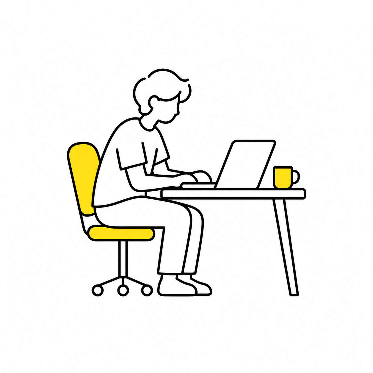 Person working at laptop